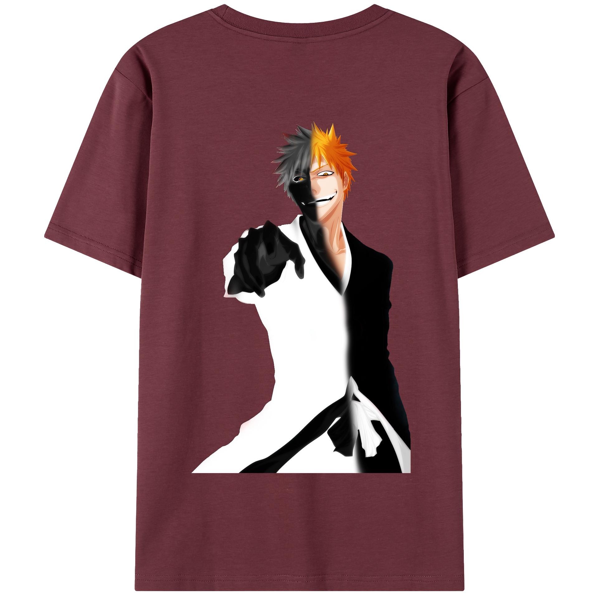 （画像用） ブリーチ 黒崎一護（くろさき いちご）BLEACH Kurosaki Ichigo 綿100％半袖Tシャツ（背面プリント）